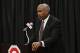 Ohio State athletics director Gene Smith answers questions during a news conference announcing the retirement of head football coach Urban Meyer and the hiring of Ryan Day as Meyer's replacement Tuesday, Dec. 4, 2018, in Columbus, Ohio. (AP Photo/Jay LaPrete)