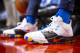 HOUSTON, TX - FEBRUARY 9: The sneakers of Paul George #13 of the Oklahoma City Thunder before the game against the Houston Rockets on February 9, 2019 at the Toyota Center in Houston, Texas. NOTE TO USER: User expressly acknowledges and agrees that, by downloading and/or using this photograph, user is consenting to the terms and conditions of the Getty Images License Agreement. Mandatory Copyright Notice: Copyright 2019 NBAE (Photo by Zach Beeker/NBAE via Getty Images)