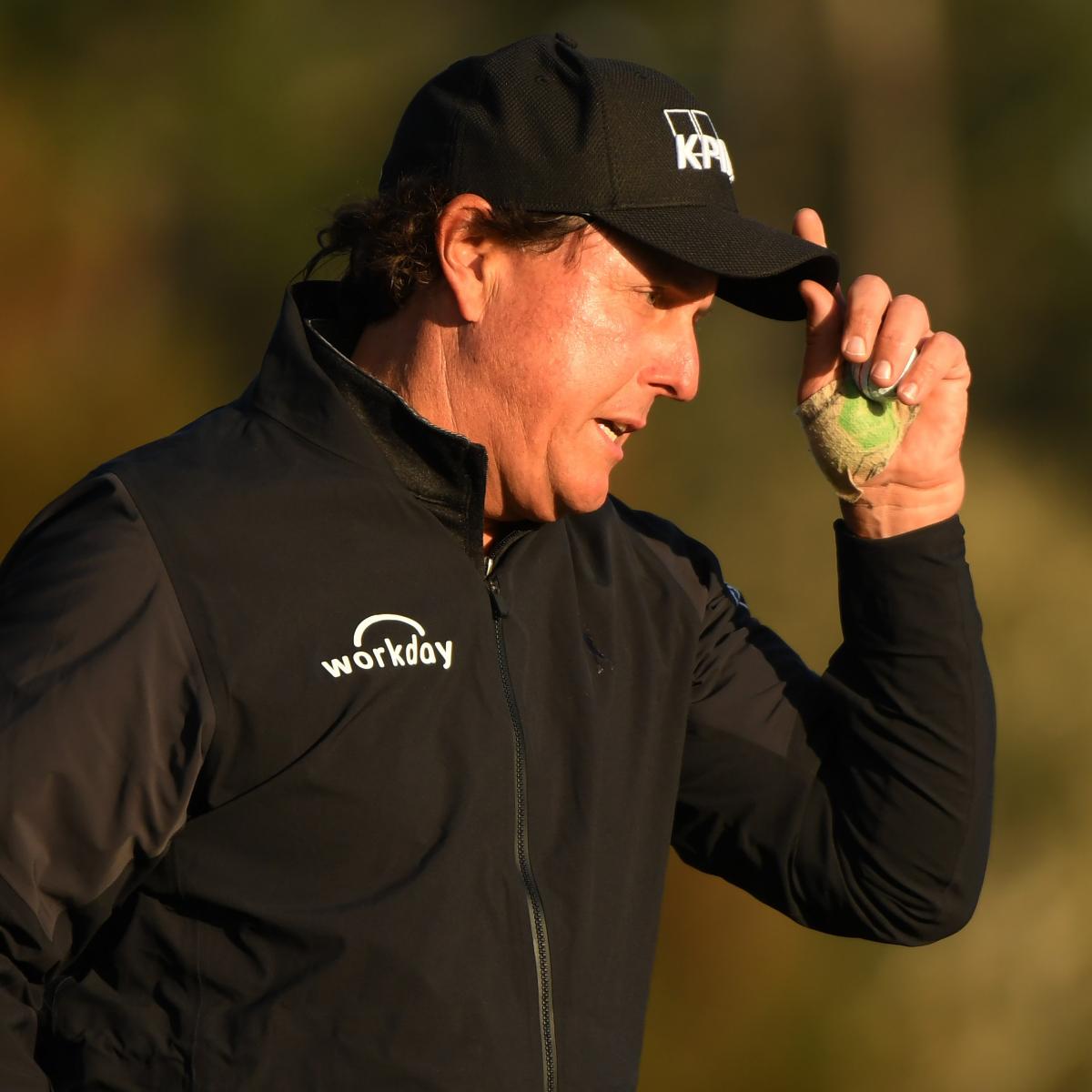 Phil Mickelson Leads As Play Is Suspended At Pebble Beach