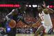 Duke forward Zion Williamson (1) drives past Virginia's guard Braxton Key during the first half of an NCAA college basketball game Saturday, Feb. 9, 2018, in Charlottesville, Va. (AP Photo/Zack Wajsgras)