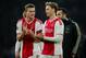 AMSTERDAM, NETHERLANDS - DECEMBER 16: (L-R) Matthijs de Ligt of Ajax, Frenkie de Jong of Ajax, celebrate the victory after the game during the Dutch Eredivisie match between Ajax v De Graafschap at the Johan Cruijff Arena on December 16, 2018 in Amsterdam Netherlands (Photo by Erwin Spek/Soccrates/Getty Images)