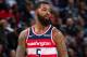 DETROIT, MI - DECEMBER 26: Markieff Morris #5 of the Washington Wizards looks down court against the Detroit Pistons in the second half of an NBA game at Little Caesars Arena on December 26, 2018 in Detroit, Michigan. NOTE TO USER: User expressly acknowledges and agrees that, by downloading and or using this photograph, User is consenting to the terms and conditions of the Getty Images License Agreement. The Pistons defeated the Wizards 106-95. (Photo by Dave Reginek/Getty Images)