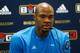 DULUTH, GA - AUGUST 10: Corey Maggette #50 of the Power answers questions from the media during week eight of the BIG3 three on three basketball league at Infinite Energy Arena on August 10, 2018 in Duluth, Georgia. (Photo by Kevin C. Cox/Getty Images)