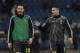 Juventus' Cristiano Ronaldo, right, talks with his teammate Leonardo Bonucci as they warm up prior to the start of the Serie A soccer match between Lazio and Juventus at the Olympic stadium, in Rome, Sunday, Jan. 27, 2019. (AP Photo/Gregorio Borgia)