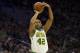 PHILADELPHIA, PA - FEBRUARY 12: Al Horford #42 of the Boston Celtics shoots the ball against the Philadelphia 76ers in the second quarter at the Wells Fargo Center on February 12, 2019 in Philadelphia, Pennsylvania. NOTE TO USER: User expressly acknowledges and agrees that, by downloading and or using this photograph, User is consenting to the terms and conditions of the Getty Images License Agreement.(Photo by Mitchell Leff/Getty Images)
