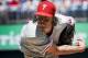 Philadelphia Phillies starting pitcher Aaron Nola pitches a baseball game against the Washington Nationals at Nationals Park Thursday, Aug. 23, 2018, in Washington. The Phillies won 2-0. (AP Photo/Andrew Harnik)
