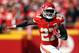 KANSAS CITY, MISSOURI - NOVEMBER 11: Kareem Hunt #27 of the Kansas City Chiefs carries the ball during the game against the Arizona Cardinals at Arrowhead Stadium on November 11, 2018 in Kansas City, Missouri. (Photo by Jamie Squire/Getty Images)
