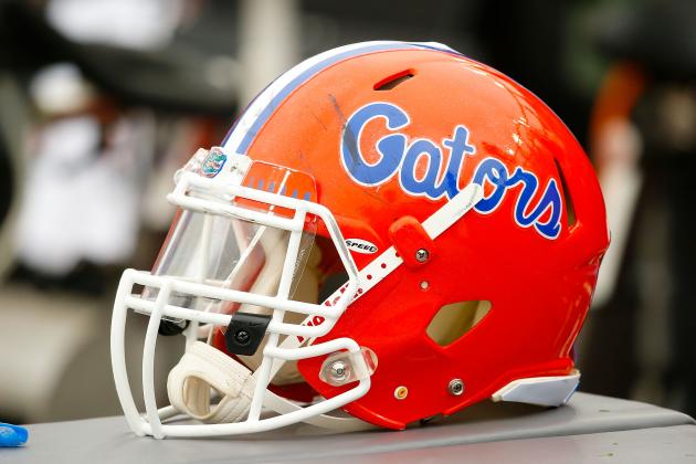NASHVILLE, TN - OCTOBER 13:  A helmet of the Florida Gators rests on the sideline during a game against the Vanderbilt Commodores at Vanderbilt Stadium on October 13, 2018 in Nashville, Tennessee.  (Photo by Frederick Breedon/Getty Images)