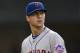 New York Mets starting pitcher Jacob deGrom in action during the third inning of a baseball game against the Los Angeles Dodgers in Los Angeles, Monday, Sept. 3, 2018. (AP Photo/Kelvin Kuo)