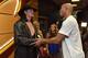 CLEVELAND, OH - OCTOBER 25: WWE Wrestler, The Undertaker shakes hands with Richard Jefferson #24 of the Cleveland Cavaliers before the game against the New York Knicks on October 25, 2016 at Quicken Loans Arena in Cleveland, Ohio. NOTE TO USER: User expressly acknowledges and agrees that, by downloading and or using this photograph, user is consenting to the terms and conditions of the Getty Images License Agreement. Mandatory Copyright Notice: Copyright 2016 NBAE (Photo by David Liam Kyle/NBAE via Getty Images)