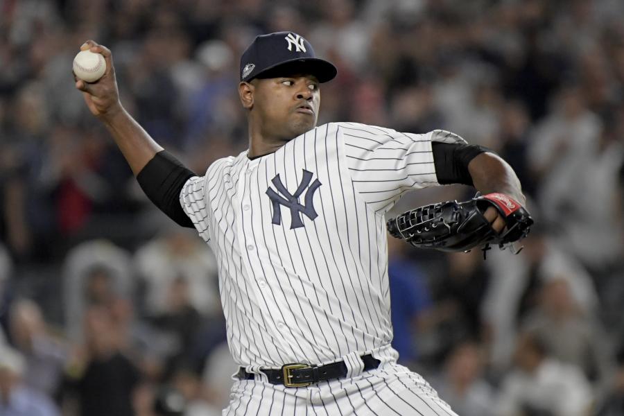 Autographed Game-Used New York Yankees Luis Severino Fanatics Authentic  Gray #40 Jersey vs. Texas Rangers on September 28, 2019 with GU 9-28-19  VS. TEX Inscription