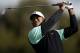 Tiger Woods hits his tee shot on the fourth hole as first round of play continues at the Genesis Open golf tournament at Riviera Country Club on Friday, Feb. 15, 2019, in the Pacific Palisades area of Los Angeles. (AP Photo/Ryan Kang)
