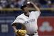 New York Yankees' CC Sabathia pitches to the Tampa Bay Rays during the first inning of a baseball game Friday, June 22, 2018, in St. Petersburg, Fla. (AP Photo/Chris O'Meara)