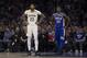 PHILADELPHIA, PA - NOVEMBER 21: Anthony Davis #23 of the New Orleans Pelicans and Jimmy Butler #23 of the Philadelphia 76ers look on at the Wells Fargo Center on November 21, 2018 in Philadelphia, Pennsylvania. NOTE TO USER: User expressly acknowledges and agrees that, by downloading and or using this photograph, User is consenting to the terms and conditions of the Getty Images License Agreement. (Photo by Mitchell Leff/Getty Images)