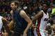 DALLAS, TEXAS - FEBRUARY 13: Dirk Nowitzki #41 of the Dallas Mavericks dribbles the ball against Dwyane Wade #3 of the Miami Heat at American Airlines Center on February 13, 2019 in Dallas, Texas. NOTE TO USER: User expressly acknowledges and agrees that, by downloading and or using this photograph, User is consenting to the terms and conditions of the Getty Images License Agreement. (Photo by Ronald Martinez/Getty Images)
