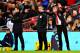 LONDON, ENGLAND - JANUARY 13: Manager of Manchester United Ole Gunnar Solskjaer (R) gestures as Manager of Tottenham Hotspur Mauricio Pochettino, looks on from the sidelines during the Premier League match between Tottenham Hotspur and Manchester United at Wembley Stadium on January 13, 2019 in London, United Kingdom. (Photo by Chris Brunskill/Fantasista/Getty Images)