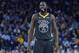 OAKLAND, CA - FEBRUARY 12: Draymond Green #23 of the Golden State Warriors looks on against the Utah Jazz during an NBA basketball game at ORACLE Arena on February 12, 2019 in Oakland, California. NOTE TO USER: User expressly acknowledges and agrees that, by downloading and or using this photograph, User is consenting to the terms and conditions of the Getty Images License Agreement. (Photo by Thearon W. Henderson/Getty Images)