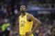 Golden State Warriors forward Kevin Durant (35) stands on the court during the second half of an NBA basketball game against the Washington Wizards, Thursday, Jan. 24, 2019, in Washington. The Warriors won 126-118. (AP Photo/Nick Wass)