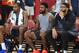 LAS VEGAS, NV - JULY 27: Reggie Hearn, Kevin Durant, Kyrie Irving and Anthony Davis look on during USAB Minicamp at Mendenhall Center on the University of Nevada, Las Vegas campus on July 27, 2018 in Las Vegas, Nevada. NOTE TO USER: User expressly acknowledges and agrees that, by downloading and/or using this Photograph, user is consenting to the terms and conditions of the Getty Images License Agreement. Mandatory Copyright Notice: Copyright 2018 NBAE (Photo by Andrew D. Bernstein/NBAE via Getty Images)