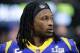 Los Angeles Rams' Todd Gurley II watches from the sideline during the second half of the NFL Super Bowl 53 football game against the New England Patriots, Sunday, Feb. 3, 2019, in Atlanta. (AP Photo/Patrick Semansky)
