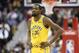 Golden State Warriors forward Kevin Durant (35) stands on the court during the first half of an NBA basketball game against the Washington Wizards, Thursday, Jan. 24, 2019, in Washington. (AP Photo/Nick Wass)