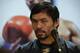 Philippine boxing icon Manny Pacquiao listens to a question during a press conference shortly after arriving at the international airport in Manila on January 24, 2019, days after defeating US boxer Adrien Broner in Las Vegas. (Photo by TED ALJIBE / AFP) (Photo credit should read TED ALJIBE/AFP/Getty Images)