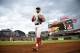 Washington Nationals right fielder Bryce Harper comes in from the outfield to the dugout during the middle of the eighth inning of a baseball game against the New York Mets, Saturday, Sept. 22, 2018, in Washington. The Nationals won 6-0.(AP Photo/Nick Wass)