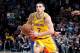 OKLAHOMA CITY, OK- JANUARY 17: Los Angeles Lakers guard Lonzo Ball #2 drives to the basket during the game against the Oklahoma City Thunder on January 17, 2019 at Chesapeake Energy Arena in Oklahoma City, Oklahoma. NOTE TO USER: User expressly acknowledges and agrees that, by downloading and or using this photograph, User is consenting to the terms and conditions of the Getty Images License Agreement. Mandatory Copyright Notice: Copyright 2019 NBAE (Photo by Zach Beeker/NBAE via Getty Images)