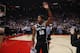 TORONTO, CANADA - FEBRUARY 22: DeMar DeRozan #10 of the San Antonio Spurs thanks fans during a game against the Toronto Raptors on February 22, 2019 at the Scotiabank Arena in Toronto, Ontario, Canada. NOTE TO USER: User expressly acknowledges and agrees that, by downloading and or using this Photograph, user is consenting to the terms and conditions of the Getty Images License Agreement. Mandatory Copyright Notice: Copyright 2019 NBAE (Photo by Mark Blinch/NBAE via Getty Images)