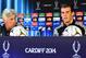 CARDIFF, WALES - AUGUST 11: In this handout image provided by UEFA, Real Madrid Manager Carlo Ancelotti listens to Gareth Bale of Real Madrid during the Real Madrid press conference at Cardiff City Stadium on August 11, 2014 in Cardiff, Wales. (Photo by Handout/UEFA via Getty Images)