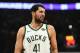 MILWAUKEE, WISCONSIN - FEBRUARY 23: Nikola Mirotic #41 of the Milwaukee Bucks walks backcourt during a game against the Minnesota Timberwolves at Fiserv Forum on February 23, 2019 in Milwaukee, Wisconsin. NOTE TO USER: User expressly acknowledges and agrees that, by downloading and or using this photograph, User is consenting to the terms and conditions of the Getty Images License Agreement. (Photo by Stacy Revere/Getty Images)