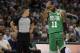 Boston Celtics' Kyrie Irving during the first half of an NBA basketball game against the Milwaukee Bucks Thursday, Feb. 21, 2019, in Milwaukee. (AP Photo/Aaron Gash)