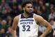 Minnesota Timberwolves' Karl-Anthony Towns plays against the Memphis Grizzlies in an NBA basketball game Wednesday, Jan. 30, 2019, in Minneapolis. (AP Photo/Jim Mone)