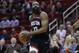 HOUSTON, TEXAS - FEBRUARY 25: James Harden #13 of the Houston Rockets drives to the basket against the Atlanta Hawks during the second quarter at Toyota Center on February 25, 2019 in Houston, Texas. (Photo by Bob Levey/Getty Images)