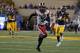 MORGANTOWN, WV - NOVEMBER 23: Marquise Brown #5 of the Oklahoma Sooners runs after catching a 65 yard pass against the West Virginia Mountaineers on November 23, 2018 at Mountaineer Field in Morgantown, West Virginia. (Photo by Justin K. Aller/Getty Images)
