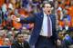 SYRACUSE, NY - FEBRUARY 23: Head coach Mike Krzyzewski of the Duke Blue Devils calls a play for his team against the Syracuse Orange during the second half at the Carrier Dome on February 23, 2019 in Syracuse, New York. Duke defeated Syracuse 75-65. (Photo by Rich Barnes/Getty Images)