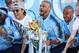MANCHESTER, ENGLAND - MAY 14: Vincent Kompany of Manchester City lifts the Premier League Trophy during the Manchester City Trophy Parade in Manchester city centre on May 14, 2018 in Manchester, England. (Photo by Lynne Cameron/Getty Images)
