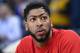 OAKLAND, CA - APRIL 08: Anthony Davis #23 of the New Orleans Pelicans looks on from the bench against the Golden State Warriors during an NBA Basketball game at ORACLE Arena on April 8, 2017 in Oakland, California. NOTE TO USER: User expressly acknowledges and agrees that, by downloading and or using this photograph, User is consenting to the terms and conditions of the Getty Images License Agreement. (Photo by Thearon W. Henderson/Getty Images)
