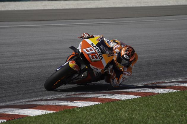 KUALA LUMPUR, MALAYSIA - FEBRUARY 07: Marc Marquez of Spain and Repsol Honda Team rounds the bend  during the MotoGP Tests In Sepang at Sepang Circuit on February 07, 2019 in Kuala Lumpur, Malaysia. (Photo by Mirco Lazzari gp/Getty Images)