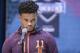 INDIANAPOLIS, IN - MARCH 1: Kyler Murray #QB11 of the Oklahoma Sooners is seen at the 2019 NFL Combine at Lucas Oil Stadium on March 1, 2019 in Indianapolis, Indiana. (Photo by Michael Hickey/Getty Images)