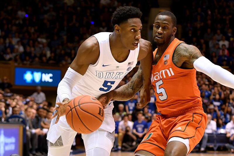 Rj Barrett Duke Dominate Miami 87 57 As Zion Williamson Sits With