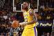 PHOENIX, AZ - MARCH 2: LeBron James #23 of the Los Angeles Lakers dribbles the ball during the game against the Phoenix Suns on March 2, 2019 at Talking Stick Resort Arena in Phoenix, Arizona. NOTE TO USER: User expressly acknowledges and agrees that, by downloading and or using this photograph, user is consenting to the terms and conditions of the Getty Images License Agreement. Mandatory Copyright Notice: Copyright 2019 NBAE (Photo by Barry Gossage/NBAE via Getty Images)