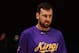 SYDNEY, AUSTRALIA - MARCH 03: Andrew Bogut of the Kings looks on during warm up before game two of the NBL Semi Final series between the Sydney Kings and Melbourne United at Qudos Bank Arena on March 03, 2019 in Sydney, Australia. (Photo by Mark Metcalfe/Getty Images)