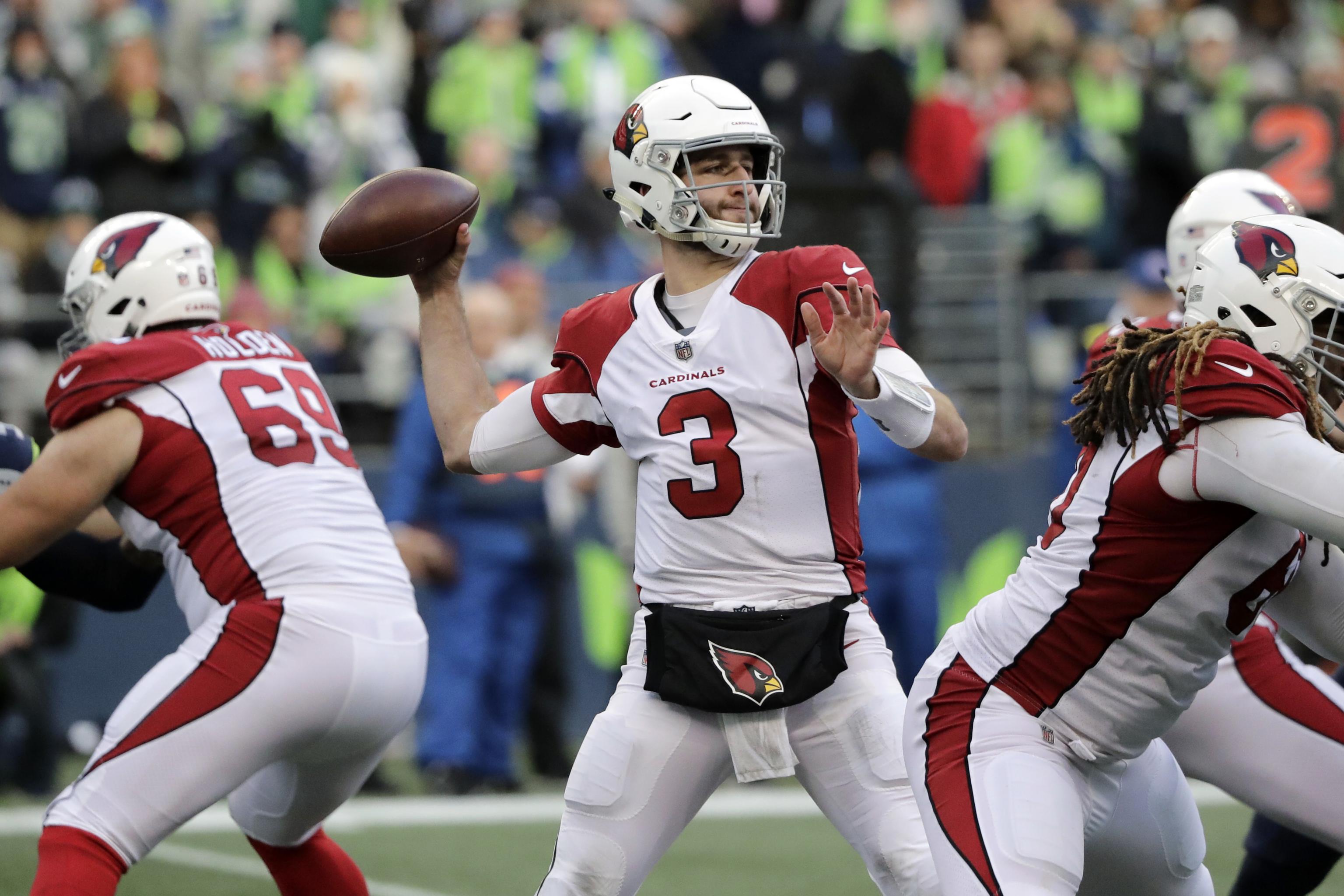 Arizona Cardinals quarterback Josh Rosen (3) throws a pass during