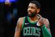 BOSTON, MA - MARCH 03: Kyrie Irving #11 of the Boston Celtics reacts during a game against the Houston Rockets at TD Garden on March 3, 2019 in Boston, Massachusetts. NOTE TO USER: User expressly acknowledges and agrees that, by downloading and or using this photograph, User is consenting to the terms and conditions of the Getty Images License Agreement. (Photo by Adam Glanzman/Getty Images)