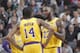 SACRAMENTO, CA - NOVEMBER 10: LeBron James #23 and Brandon Ingram #14 of the Los Angeles Lakers talk during the game against the Sacramento Kings on November 10, 2018 at Golden 1 Center in Sacramento, California. NOTE TO USER: User expressly acknowledges and agrees that, by downloading and or using this photograph, User is consenting to the terms and conditions of the Getty Images Agreement. Mandatory Copyright Notice: Copyright 2018 NBAE (Photo by Rocky Widner/NBAE via Getty Images)