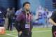 Oklahoma quarterback Kyler Murray runs a drill at the NFL football scouting combine in Indianapolis, Saturday, March 2, 2019. (AP Photo/Michael Conroy)