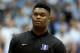 CHAPEL HILL, NORTH CAROLINA - MARCH 09: Zion Williamson #1 of the Duke Blue Devils watches on before their game against the North Carolina Tar Heels at Dean Smith Center on March 09, 2019 in Chapel Hill, North Carolina. (Photo by Streeter Lecka/Getty Images)