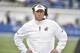 LAWRENCE, KS - NOVEMBER 3: Head coach David Beaty of the Kansas Jayhawks watches his team against the Iowa State Cyclones at Memorial Stadium on November 3, 2018 in Lawrence, Kansas. (Photo by Ed Zurga/Getty Images)