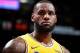 CHICAGO, IL - MARCH 12: LeBron James #23 of the Los Angeles Lakers looks on against the Chicago Bulls on March 12, 2019 at the United Center in Chicago, Illinois. NOTE TO USER: User expressly acknowledges and agrees that, by downloading and or using this photograph, user is consenting to the terms and conditions of the Getty Images License Agreement. Mandatory Copyright Notice: Copyright 2019 NBAE (Photo by Nathaniel S. Butler/NBAE via Getty Images)
